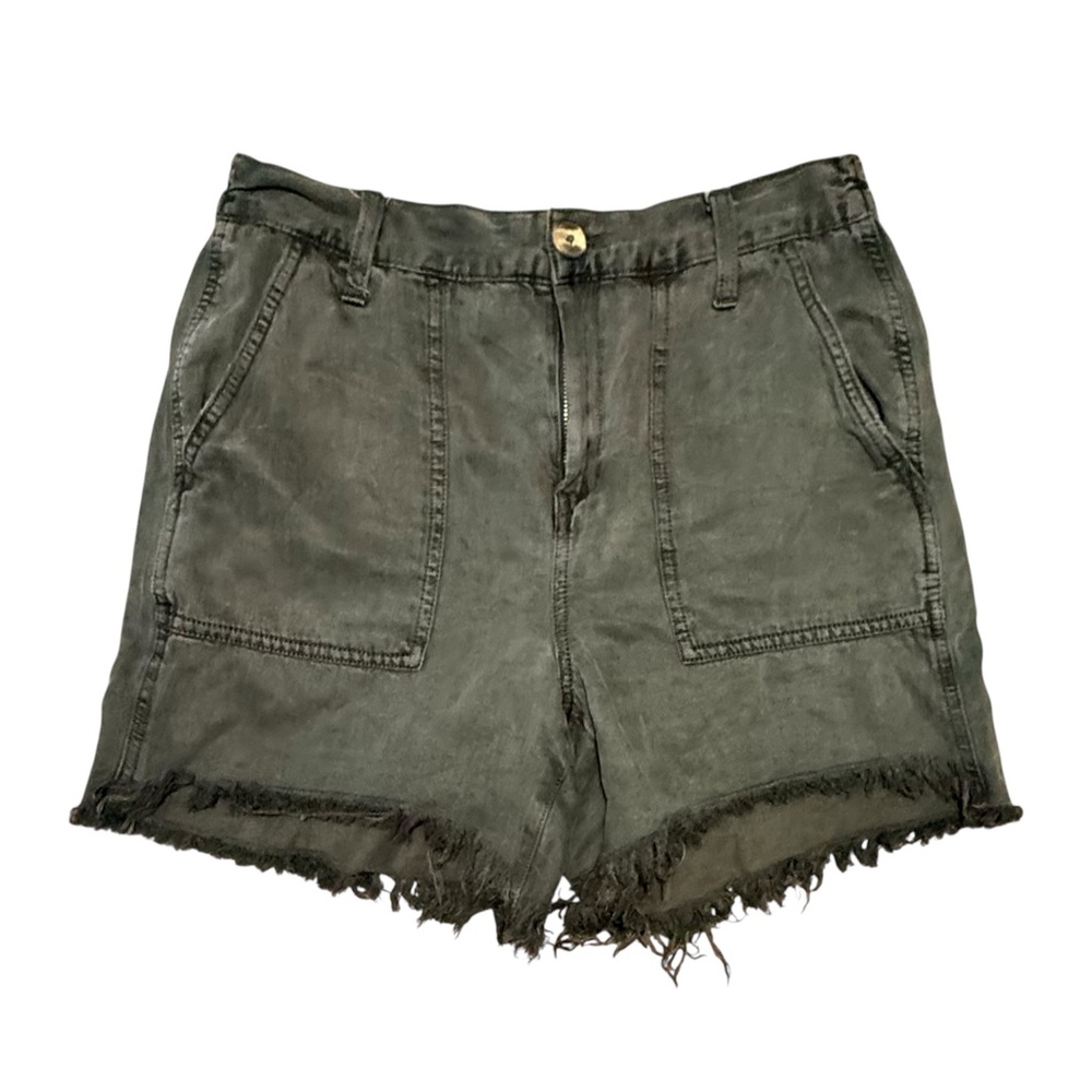 Aerie Charcoal Frayed Hem Jean Shorts Size Small